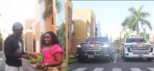 Read more about the article Ghanaian businessman surprises wife with 2 Land Cruiser cars