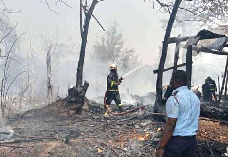 Read more about the article Fire guts forest reserve, shops destroyed at Fiapre