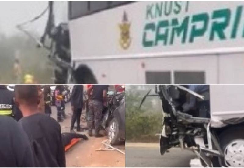 You are currently viewing Bus conveying KNUST level 400 students crashes