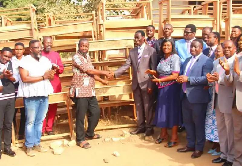 You are currently viewing Church of Pentecost pastors, wives donate furniture to Asare Bediako SHS